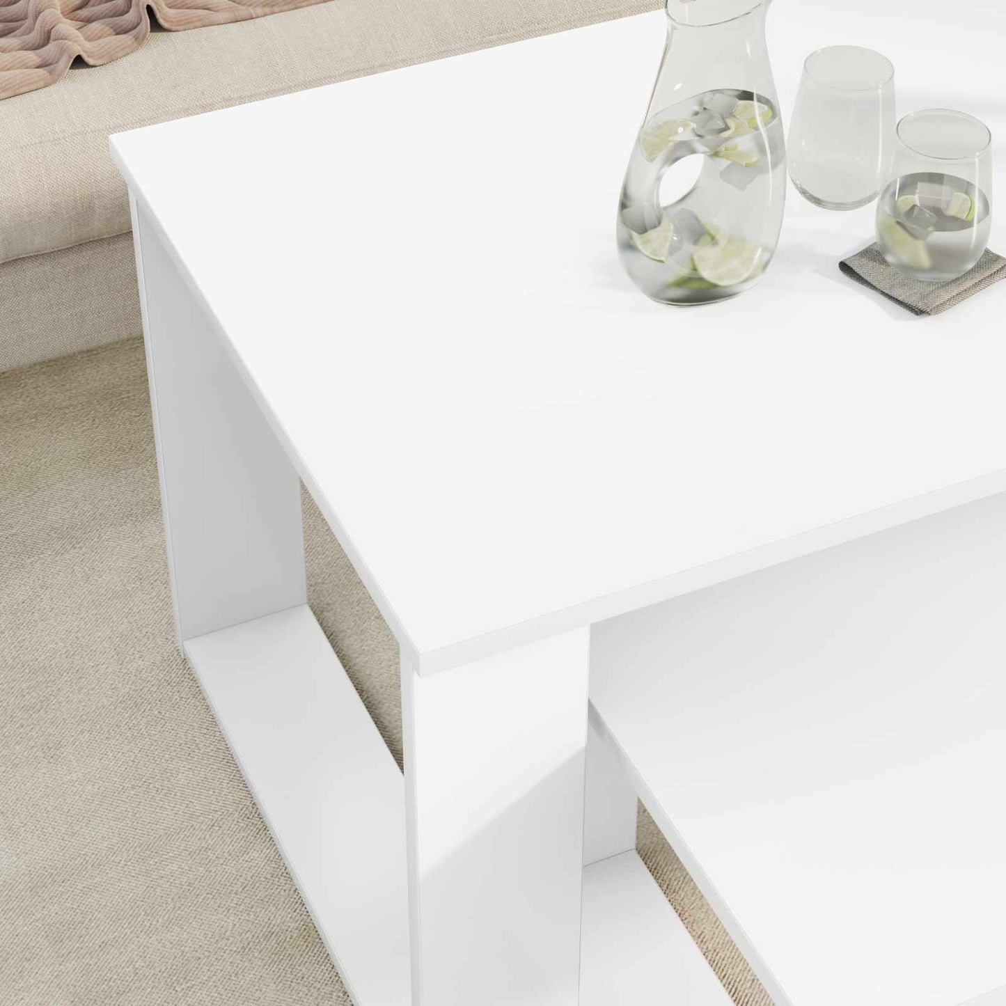 Sada Konferenčních Stolků 2 Pcs Bílá 100 X 50 X 42 Cm