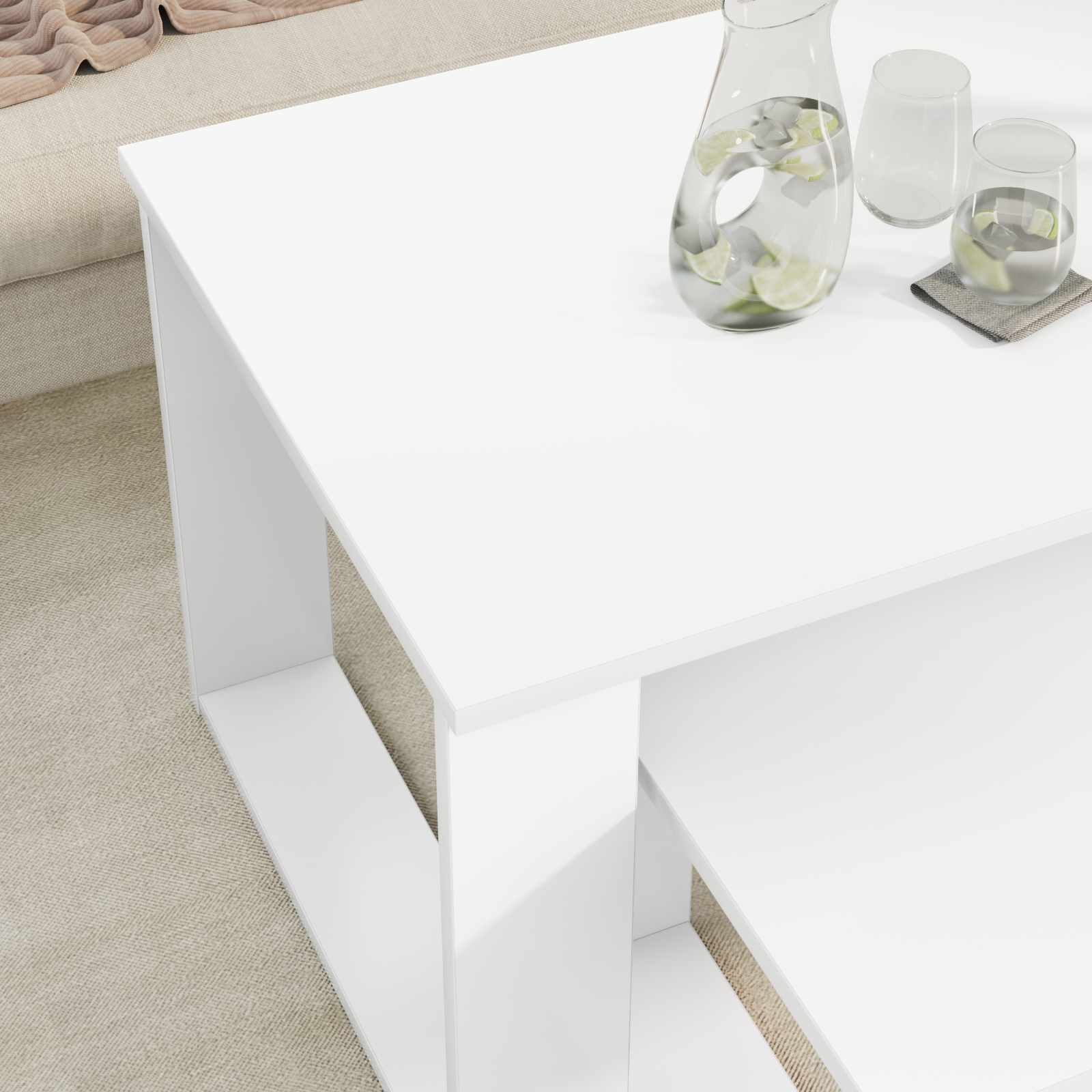 Sada Konferenčních Stolků 2 Pcs Bílá 100 X 50 X 42 Cm