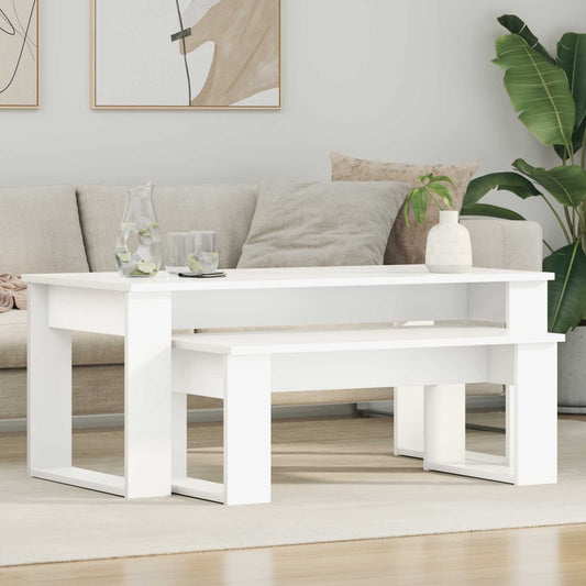 Sada Konferenčních Stolků 2 Pcs Bílá 100 X 50 X 42 Cm