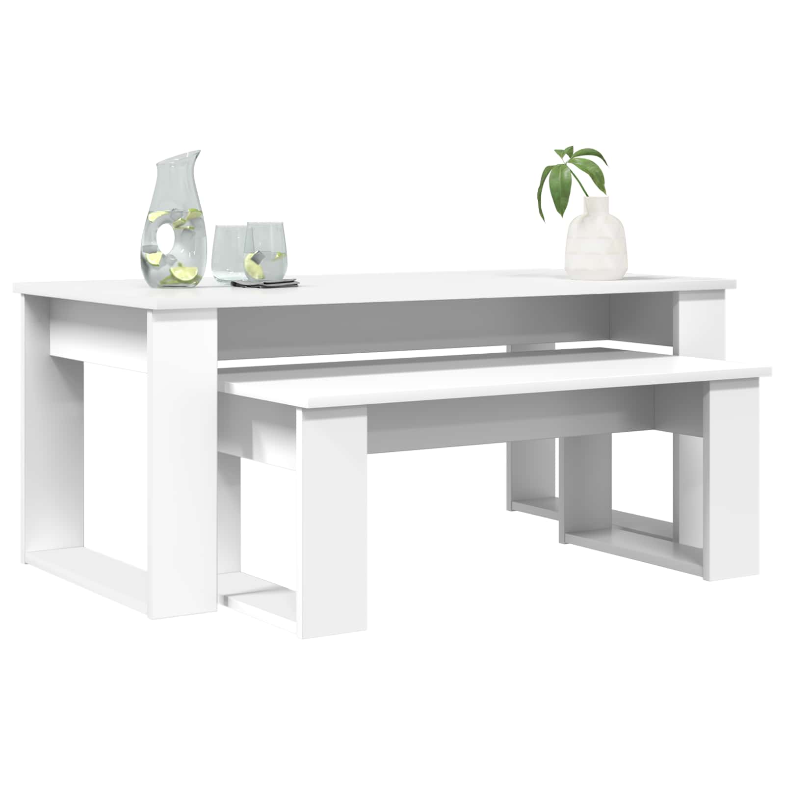 Sada Konferenčních Stolků 2 Pcs Bílá 100 X 50 X 42 Cm