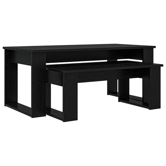 Sada Konferenčních Stolků 2 Pcs Černý Dub 100 X 50 X 42 Cm