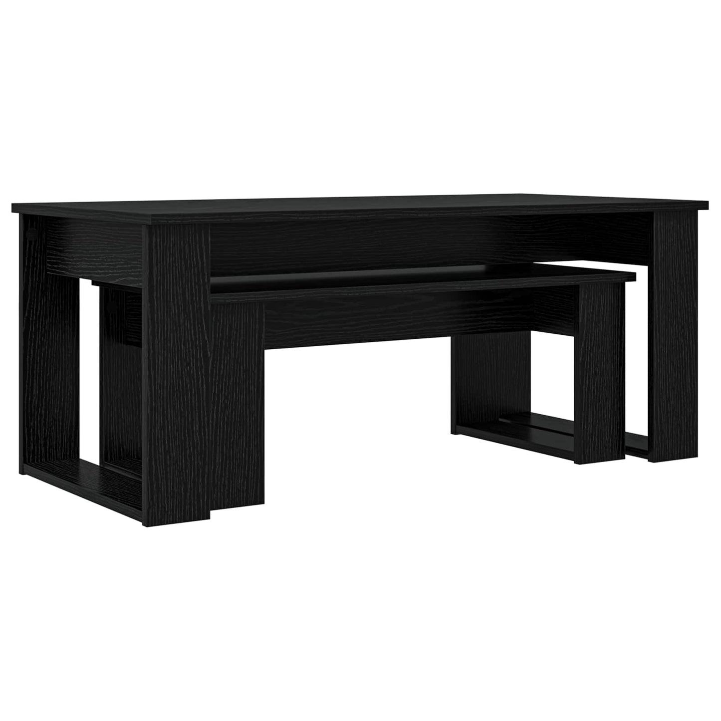 Sada Konferenčních Stolků 2 Pcs Černý Dub 100 X 50 X 42 Cm