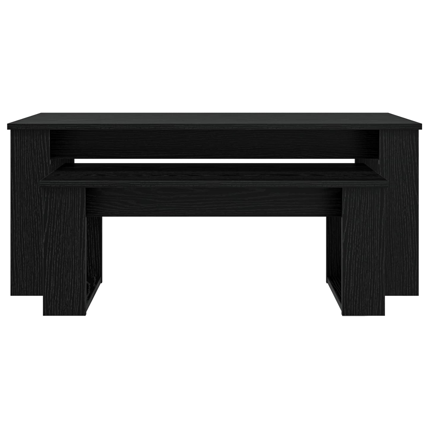 Sada Konferenčních Stolků 2 Pcs Černý Dub 100 X 50 X 42 Cm