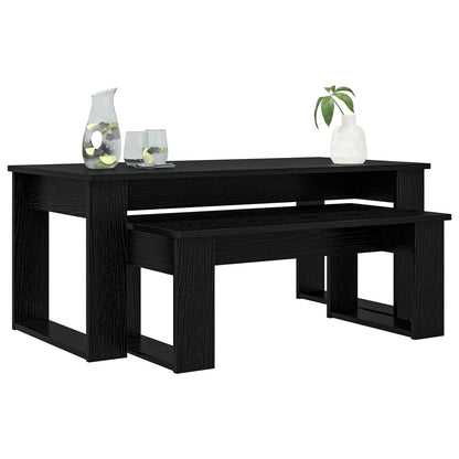 Sada Konferenčních Stolků 2 Pcs Černý Dub 100 X 50 X 42 Cm