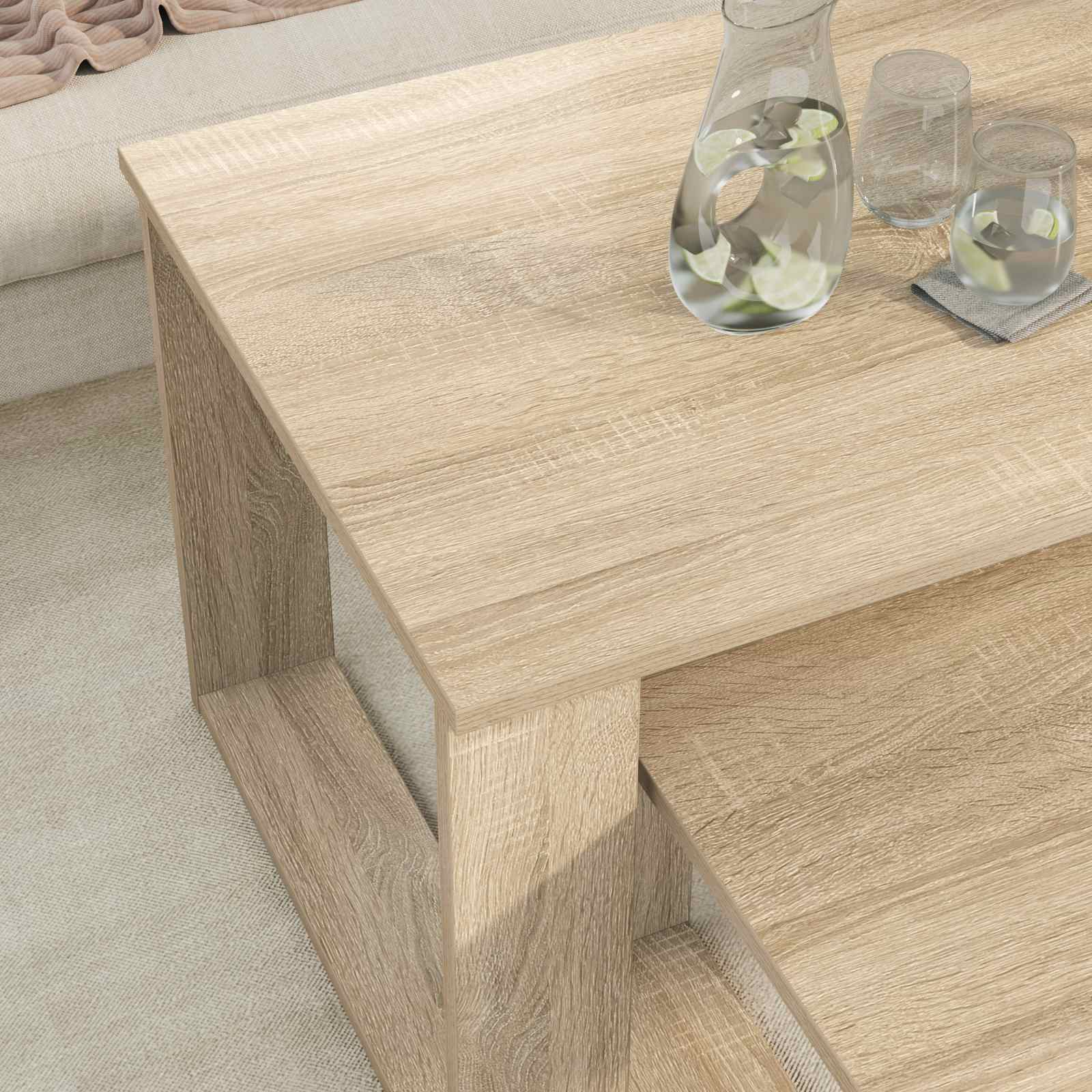 Sada Konferenčních Stolků 2 Pcs Sonoma Dub 100 X 50 X 42 Cm
