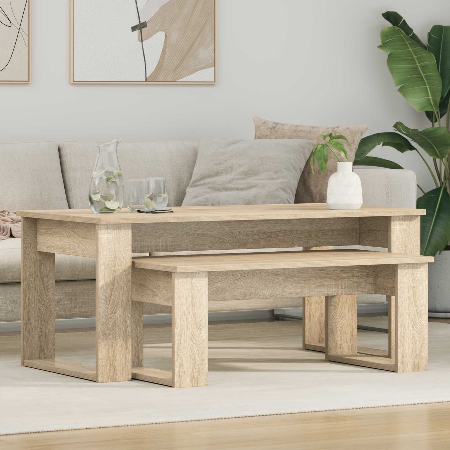 Sada Konferenčních Stolků 2 Pcs Sonoma Dub 100 X 50 X 42 Cm