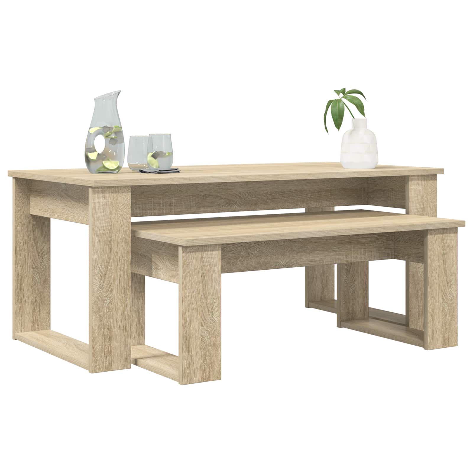 Sada Konferenčních Stolků 2 Pcs Sonoma Dub 100 X 50 X 42 Cm
