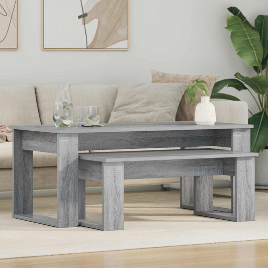 Sada Konferenčních Stolků 2 Pcs Šedá Sonoma 100 X 50 X 42 Cm