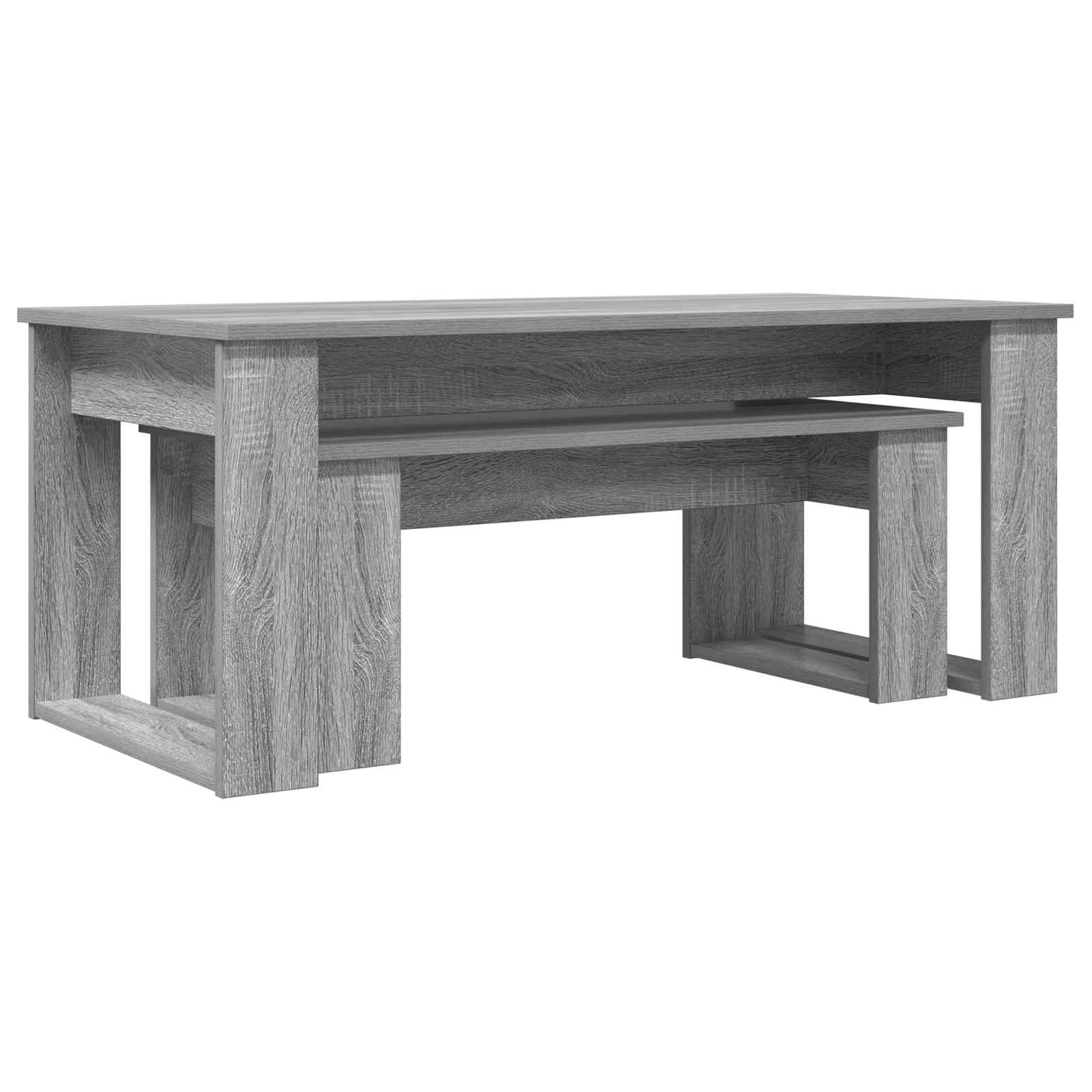 Sada Konferenčních Stolků 2 Pcs Šedá Sonoma 100 X 50 X 42 Cm