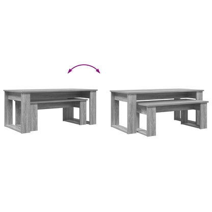 Sada Konferenčních Stolků 2 Pcs Šedá Sonoma 100 X 50 X 42 Cm