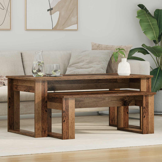 Sada Konferenčních Stolků 2 Pcs Staré Dřevo 100 X 50 X 42 Cm