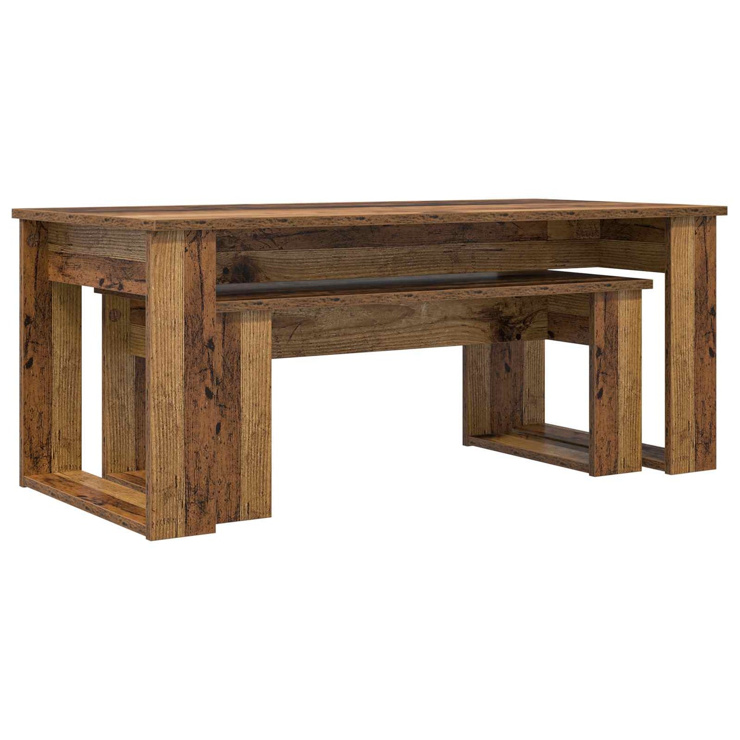 Sada Konferenčních Stolků 2 Pcs Staré Dřevo 100 X 50 X 42 Cm