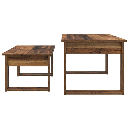 Sada Konferenčních Stolků 2 Pcs Staré Dřevo 100 X 50 X 42 Cm