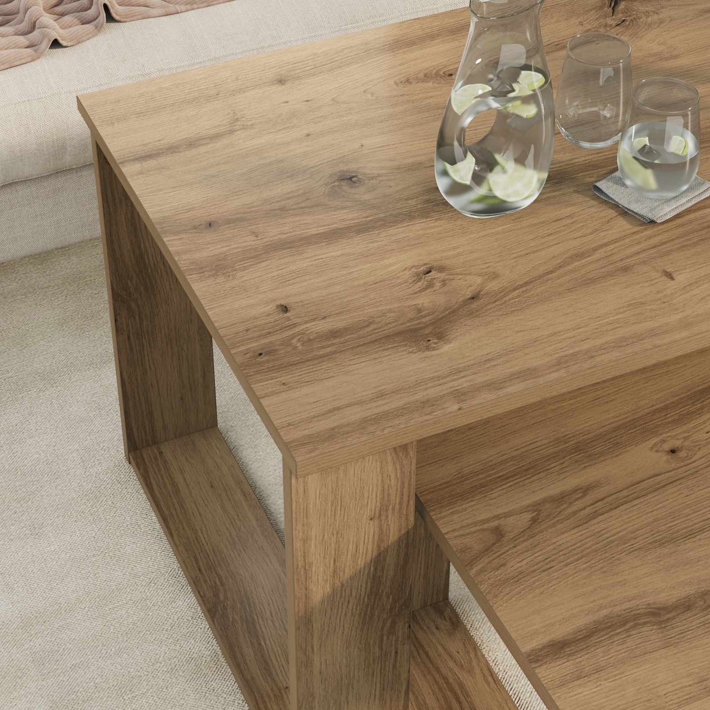 Sada Konferenčních Stolků 2 Pcs Artisanový Dub 100 X 50 X 42 Cm
