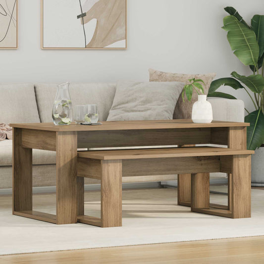 Sada Konferenčních Stolků 2 Pcs Artisanový Dub 100 X 50 X 42 Cm