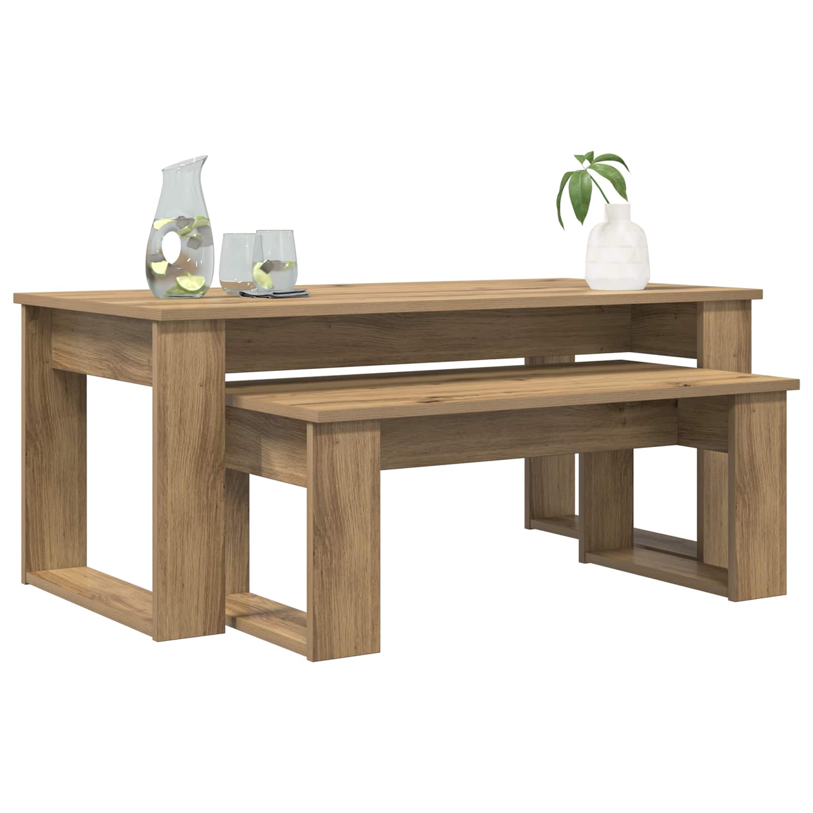 Sada Konferenčních Stolků 2 Pcs Artisanový Dub 100 X 50 X 42 Cm