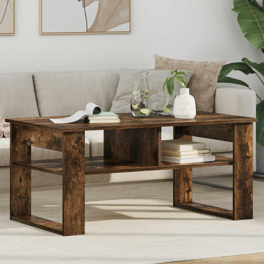 Konferenční Stolek Kouřový Dub 96 X 54 X 44 Cm Kompozitní Dřevo