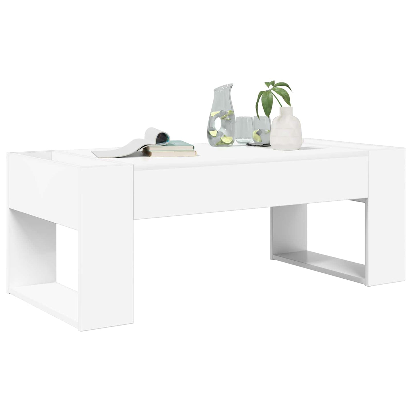 Konferenční Stolek Bílá 110 X 50 X 41 Cm Kompozitní Dřevo