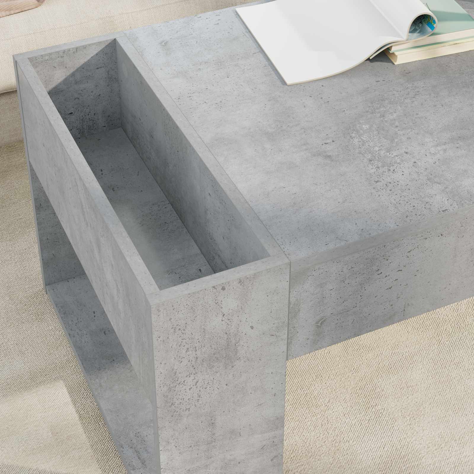 Konferenční Stolek Betonově Šedá 110 X 50 X 41 Cm