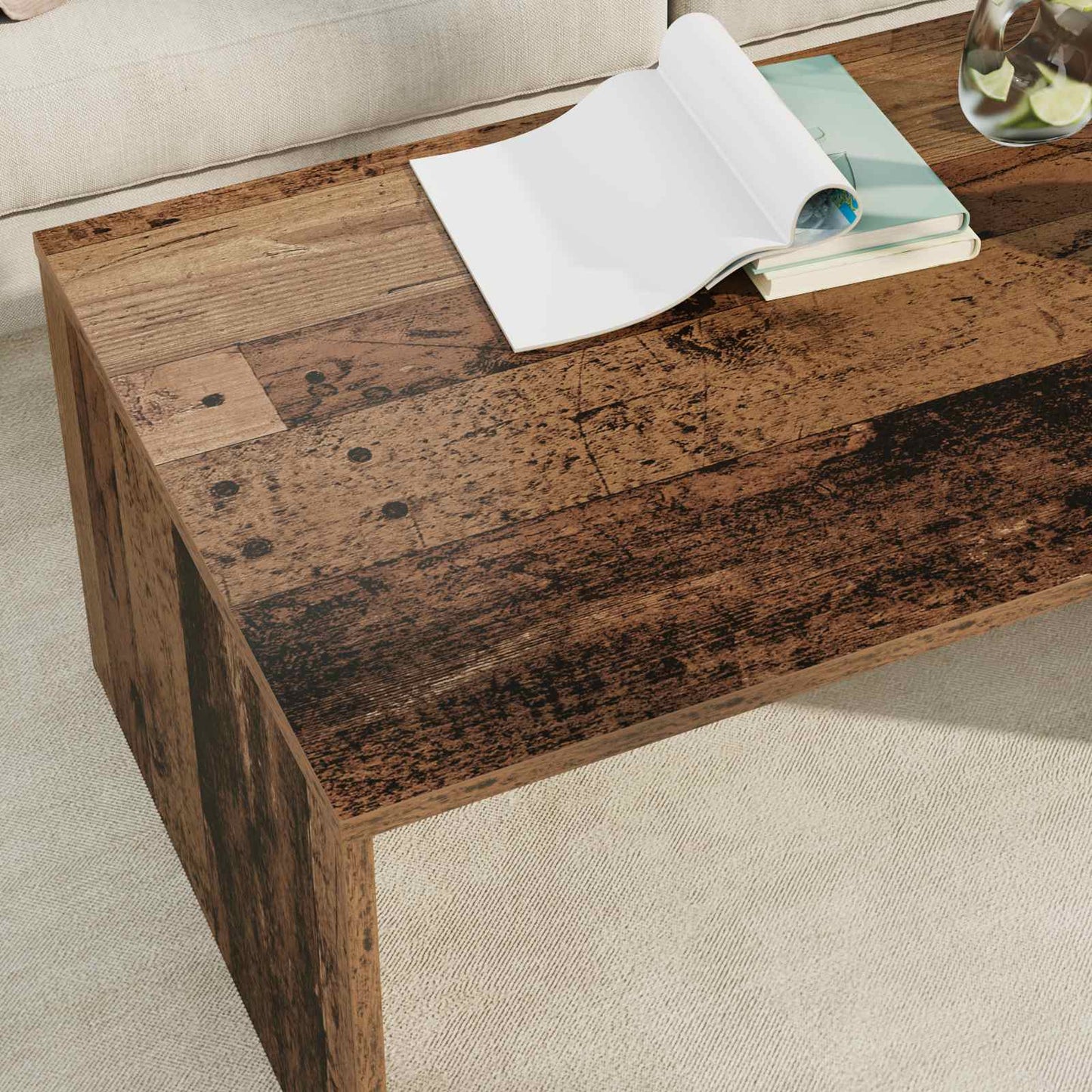 Konferenční Stolek Staré Dřevo 95 X 50 X 34 Cm Kompozitní Dřevo