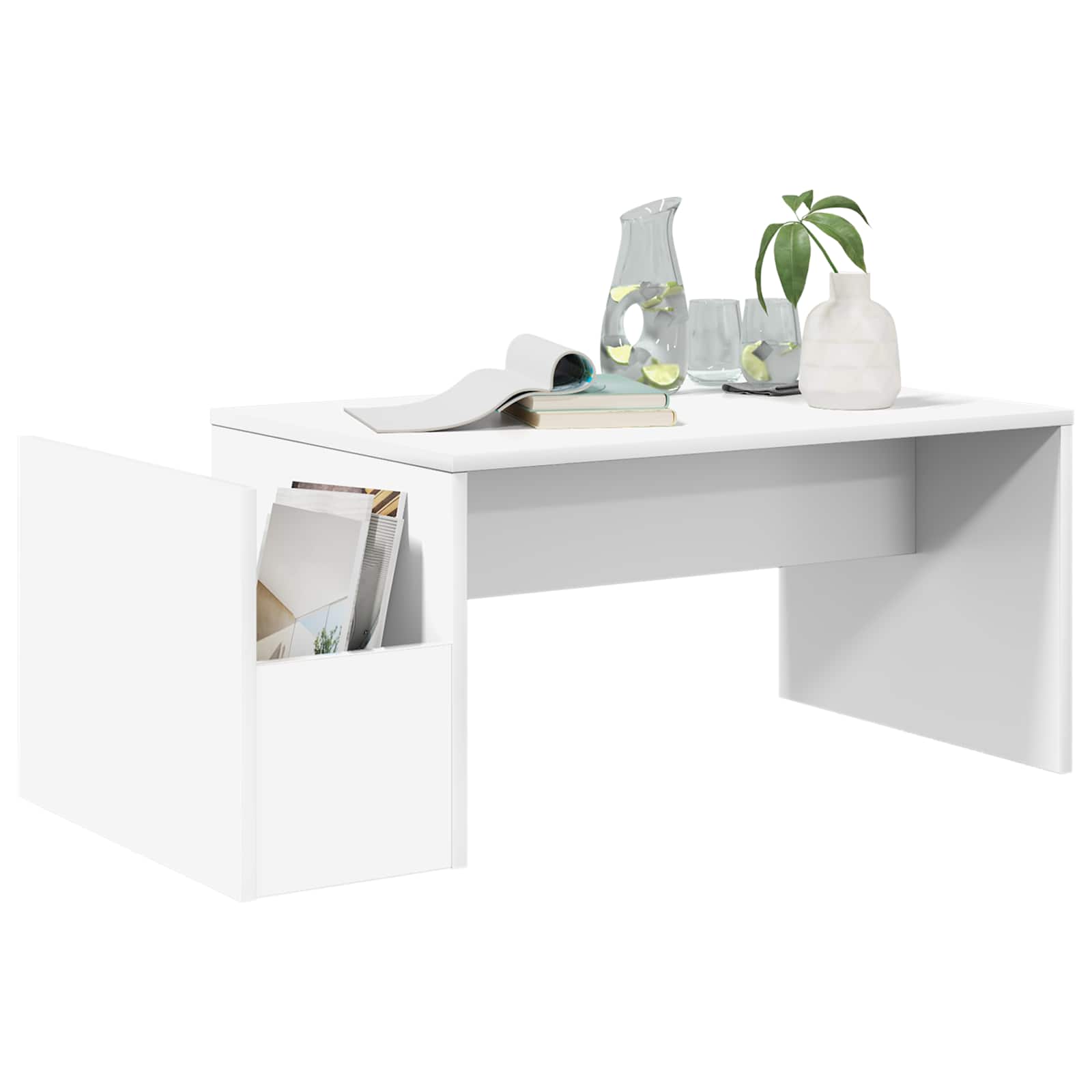 Konferenční Stolek Bílá 90 X 45 X 35 Cm Kompozitní Dřevo
