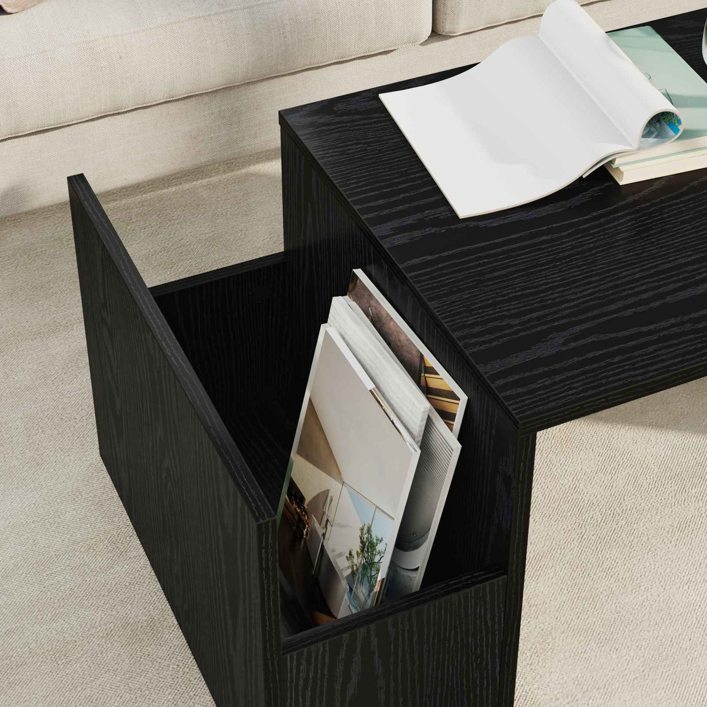 Konferenční Stolek Černý Dub 90 X 45 X 35 Cm Kompozitní Dřevo