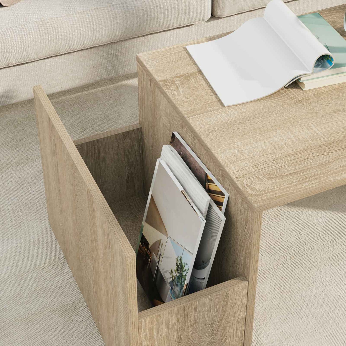 Konferenční Stolek Sonoma Dub 90 X 45 X 35 Cm Kompozitní Dřevo