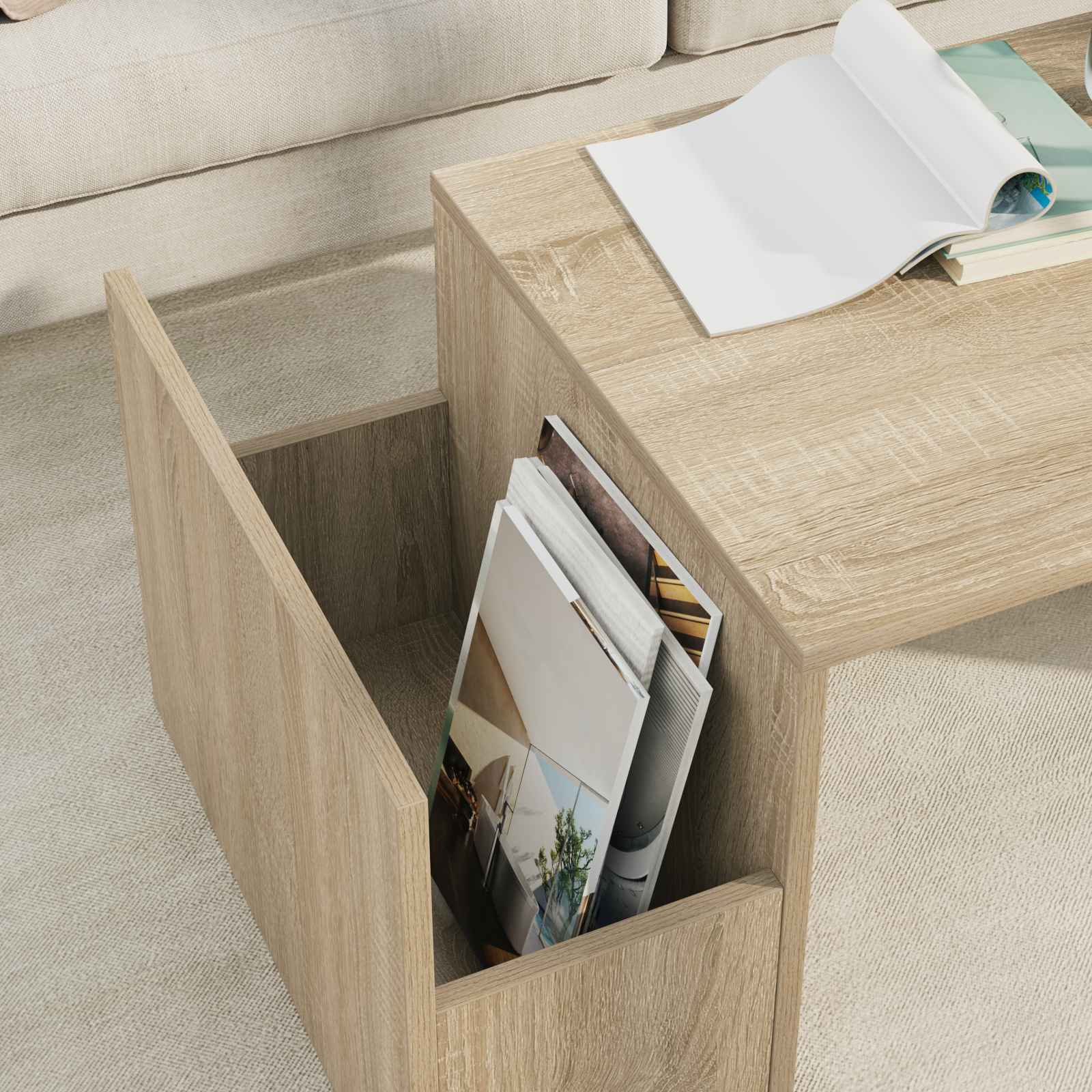 Konferenční Stolek Sonoma Dub 90 X 45 X 35 Cm Kompozitní Dřevo