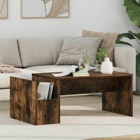 Konferenční Stolek Kouřový Dub 90 X 45 X 35 Cm Kompozitní Dřevo