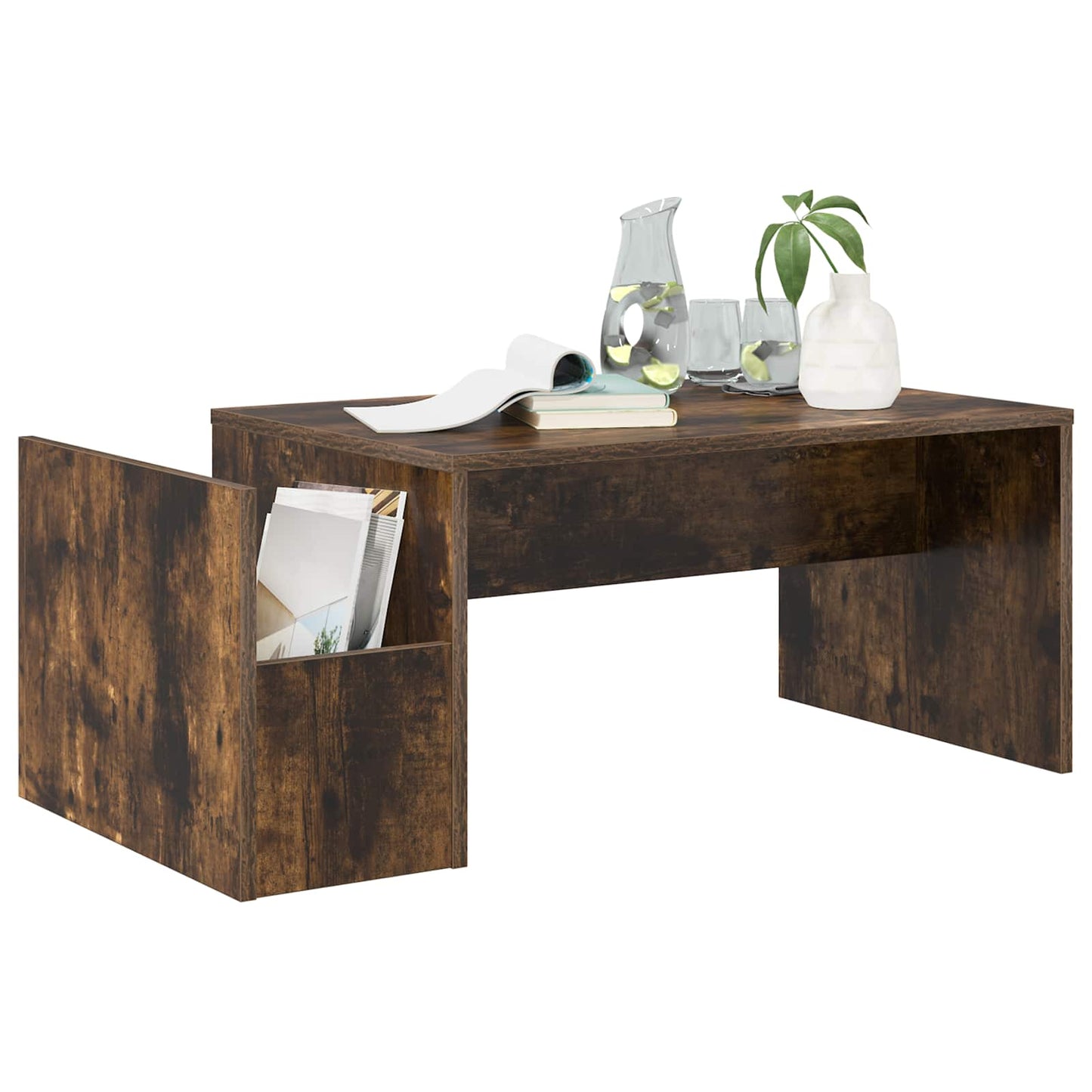 Konferenční Stolek Kouřový Dub 90 X 45 X 35 Cm Kompozitní Dřevo