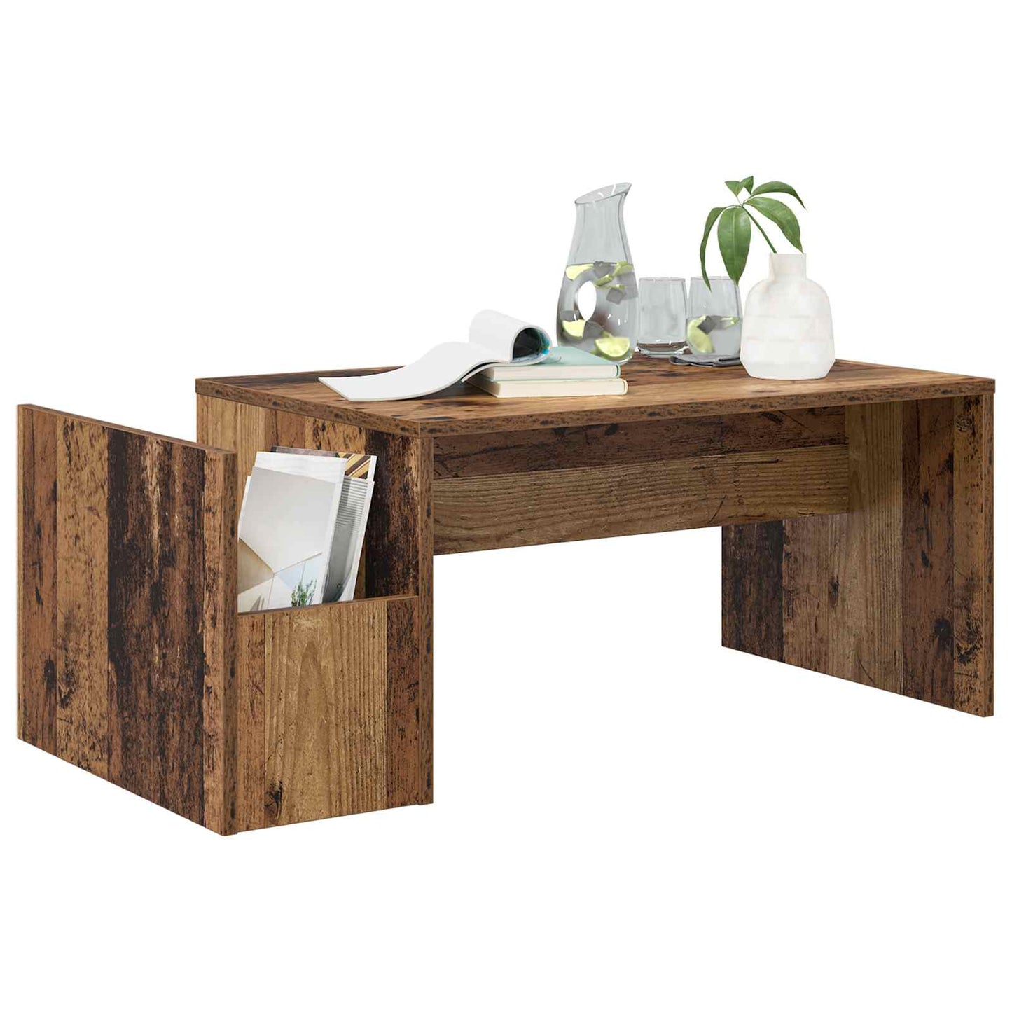 Konferenční Stolek Staré Dřevo 90 X 45 X 35 Cm Kompozitní Dřevo