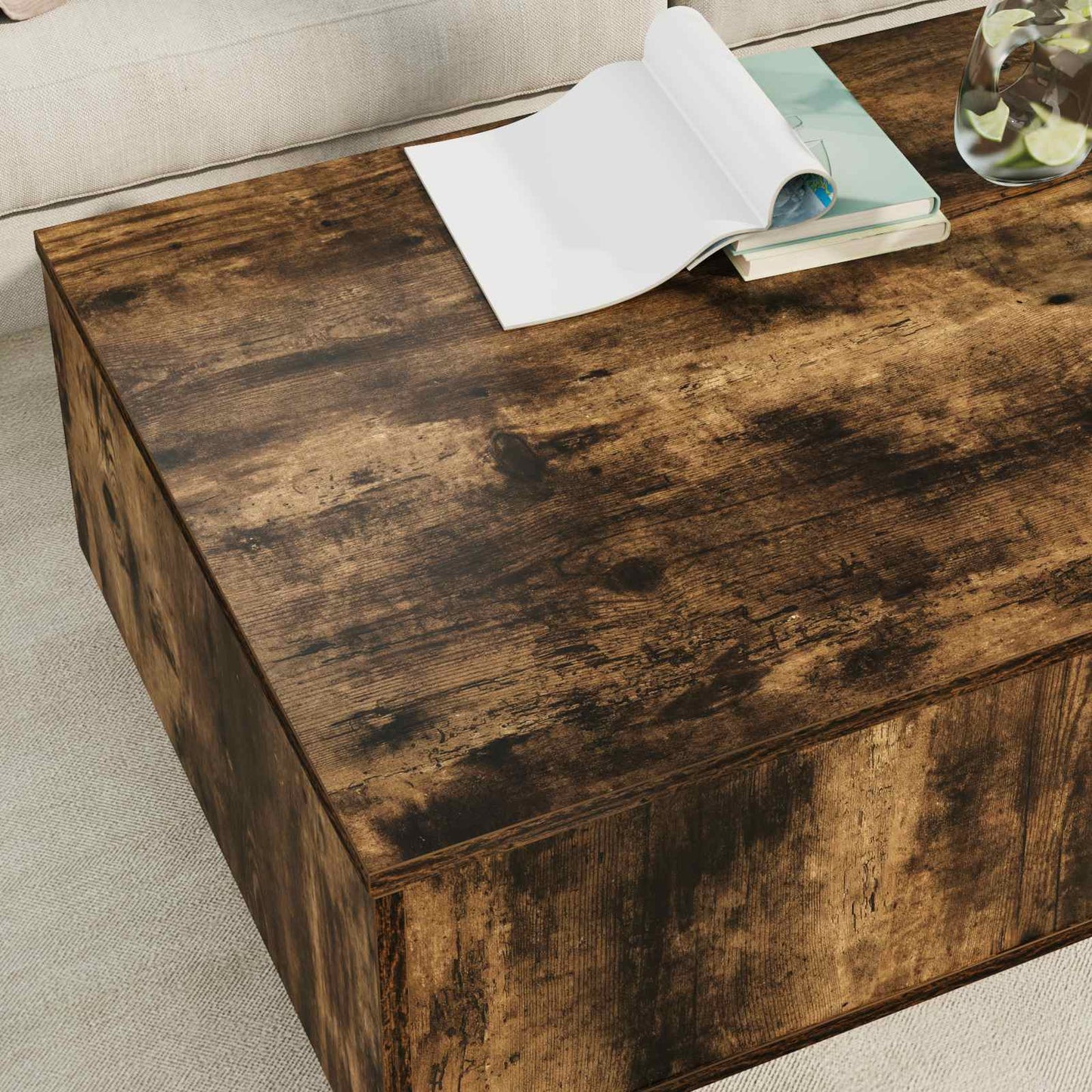 Konferenční Stolek Kouřový Dub 95 X 55 X 31 Cm Kompozitní Dřevo
