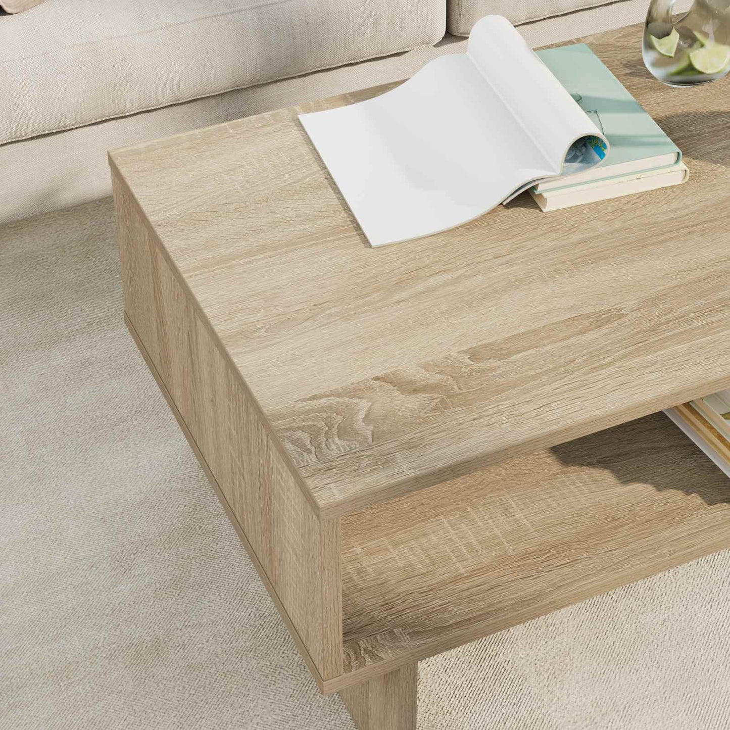 Konferenční Stolek Sonoma Dub 80 X 46 X 35 Cm Kompozitní Dřevo
