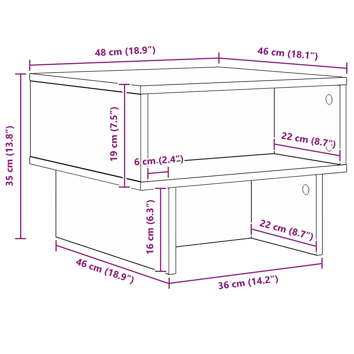 Konferenční Stolek Sonoma Dub 48 X 46 X 35 Cm Kompozitní Dřevo
