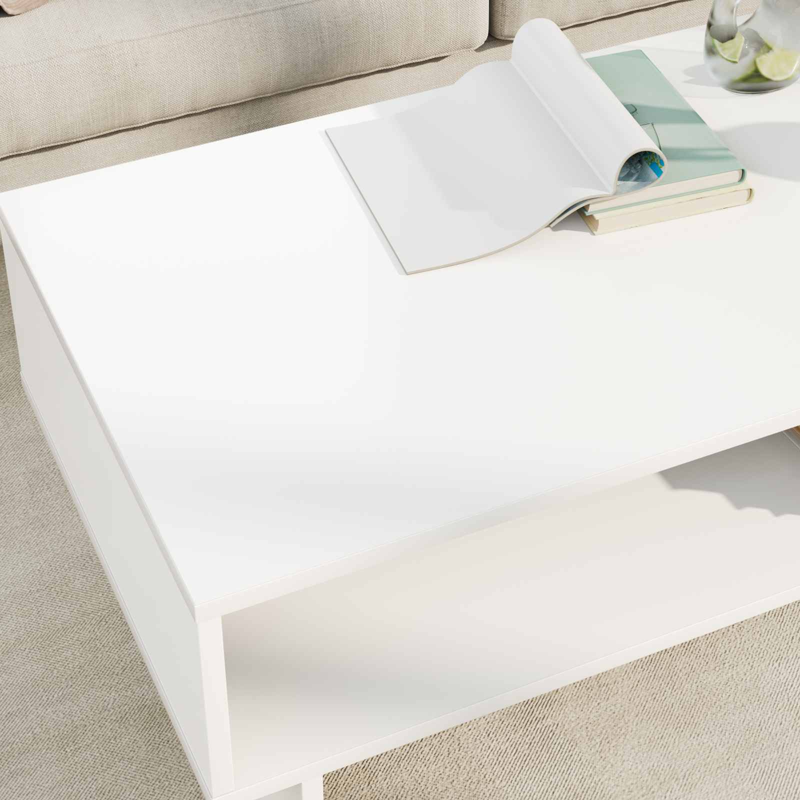 Konferenční Stolek Bílá 100 X 46 X 35 Cm Kompozitní Dřevo