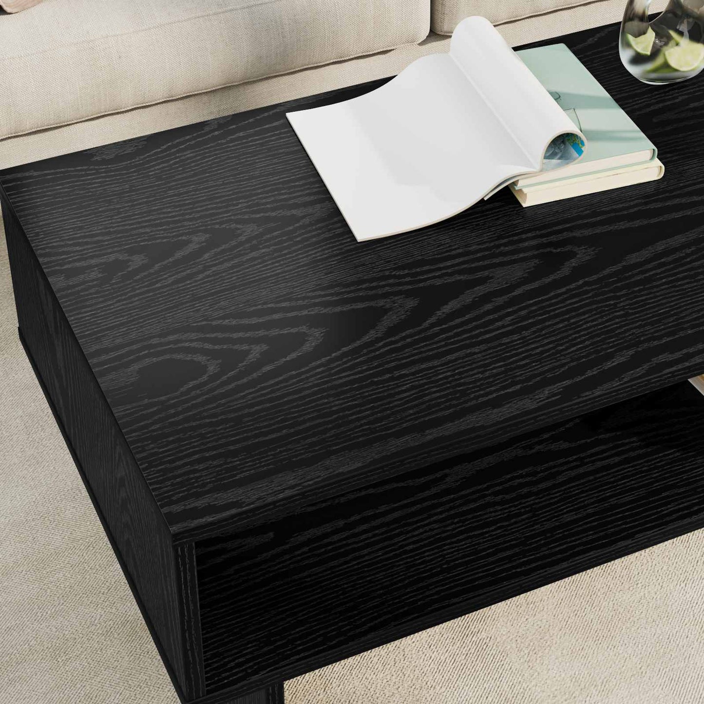 Konferenční Stolek Černý Dub 100 X 46 X 35 Cm Kompozitní Dřevo