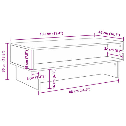 Konferenční Stolek Černý Dub 100 X 46 X 35 Cm Kompozitní Dřevo