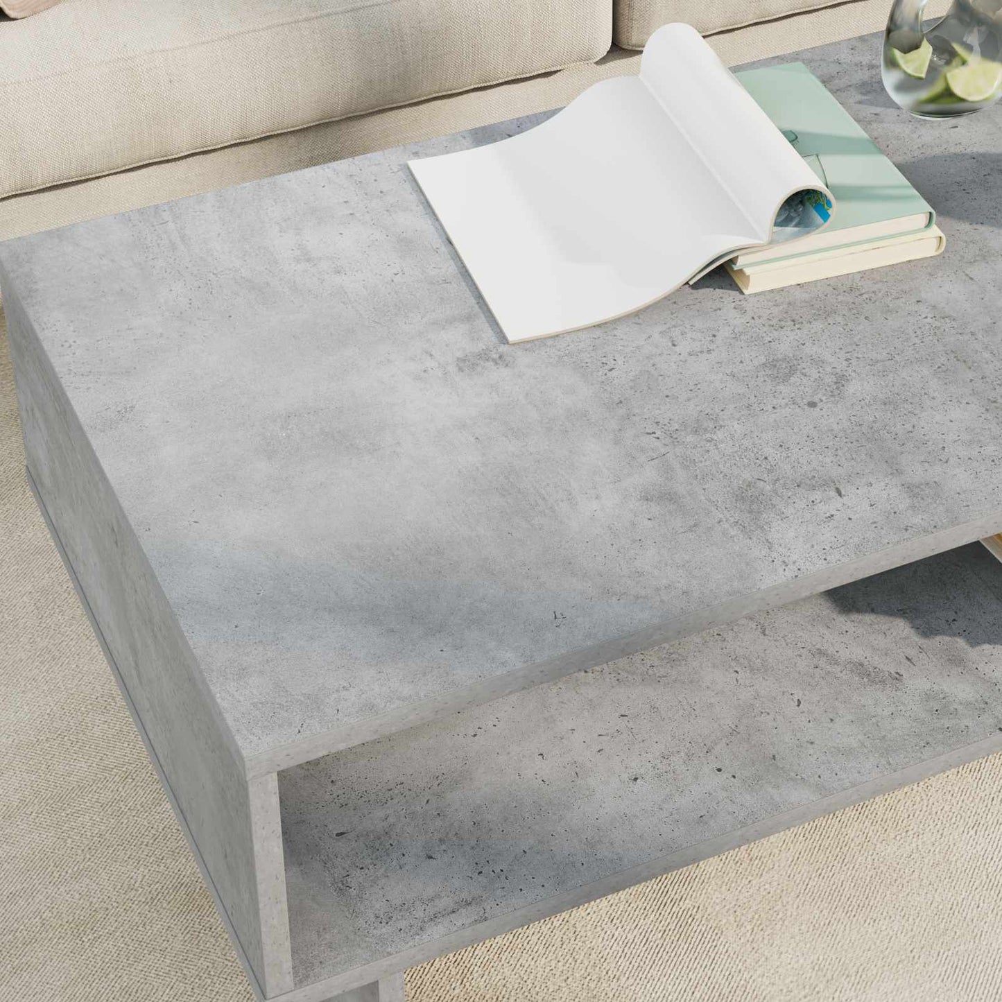 Konferenční Stolek Betonově Šedá 100 X 46 X 35 Cm