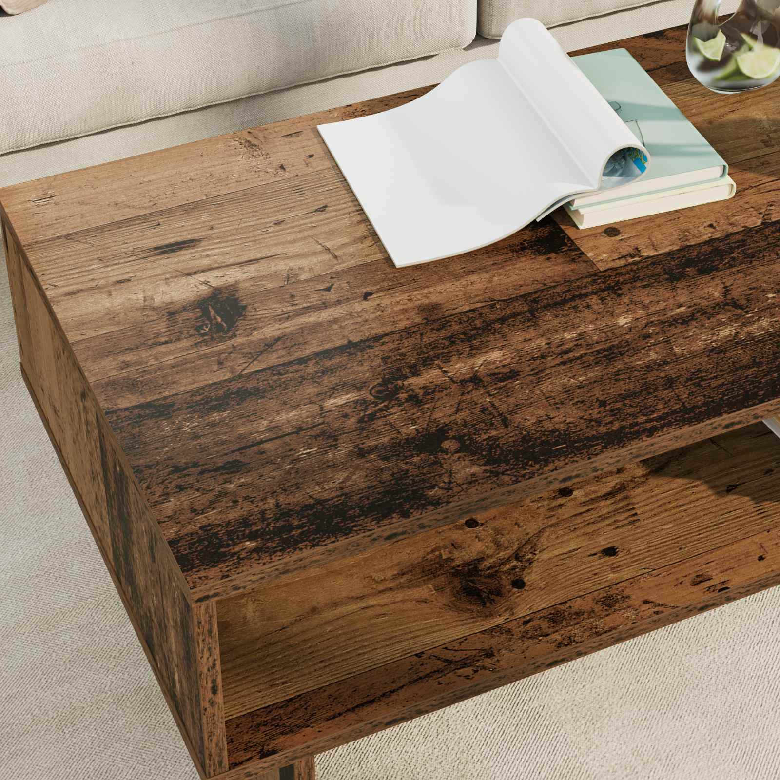 Konferenční Stolek Staré Dřevo 100 X 46 X 35 Cm