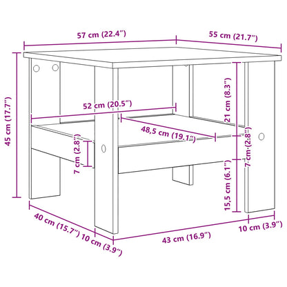 Konferenční Stolek Staré Dřevo 57 X 55 X 45 Cm Kompozitní Dřevo