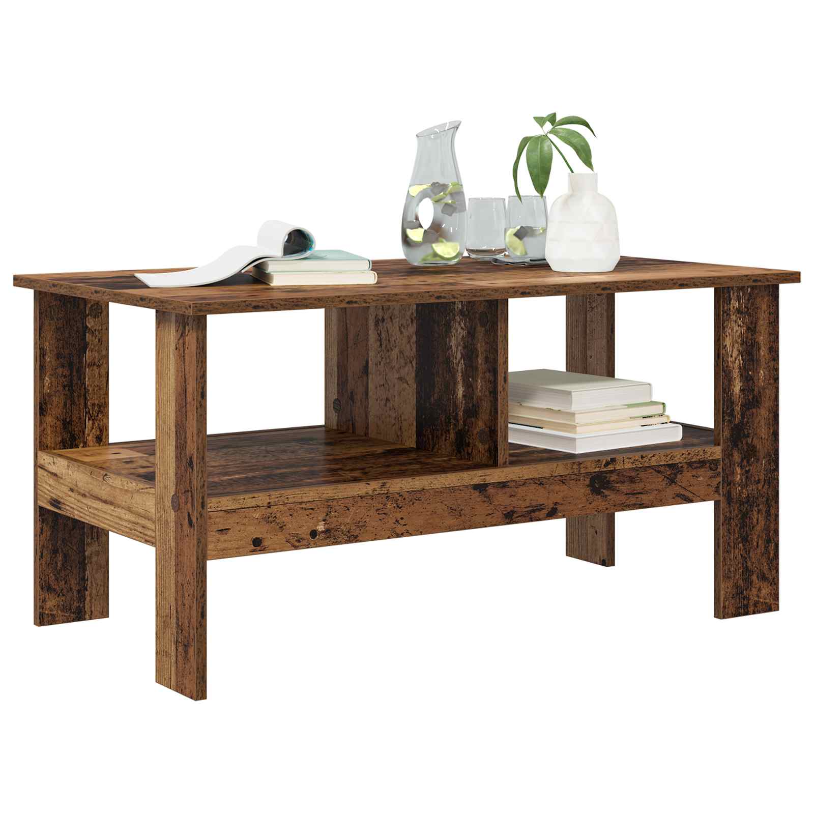 Konferenční Stolek Staré Dřevo 90 X 50 X 45 Cm Kompozitní Dřevo