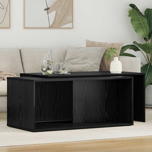 Sada Konferenčních Stolků 2 Pcs Černý Dub 90 X 48 X 40 Cm