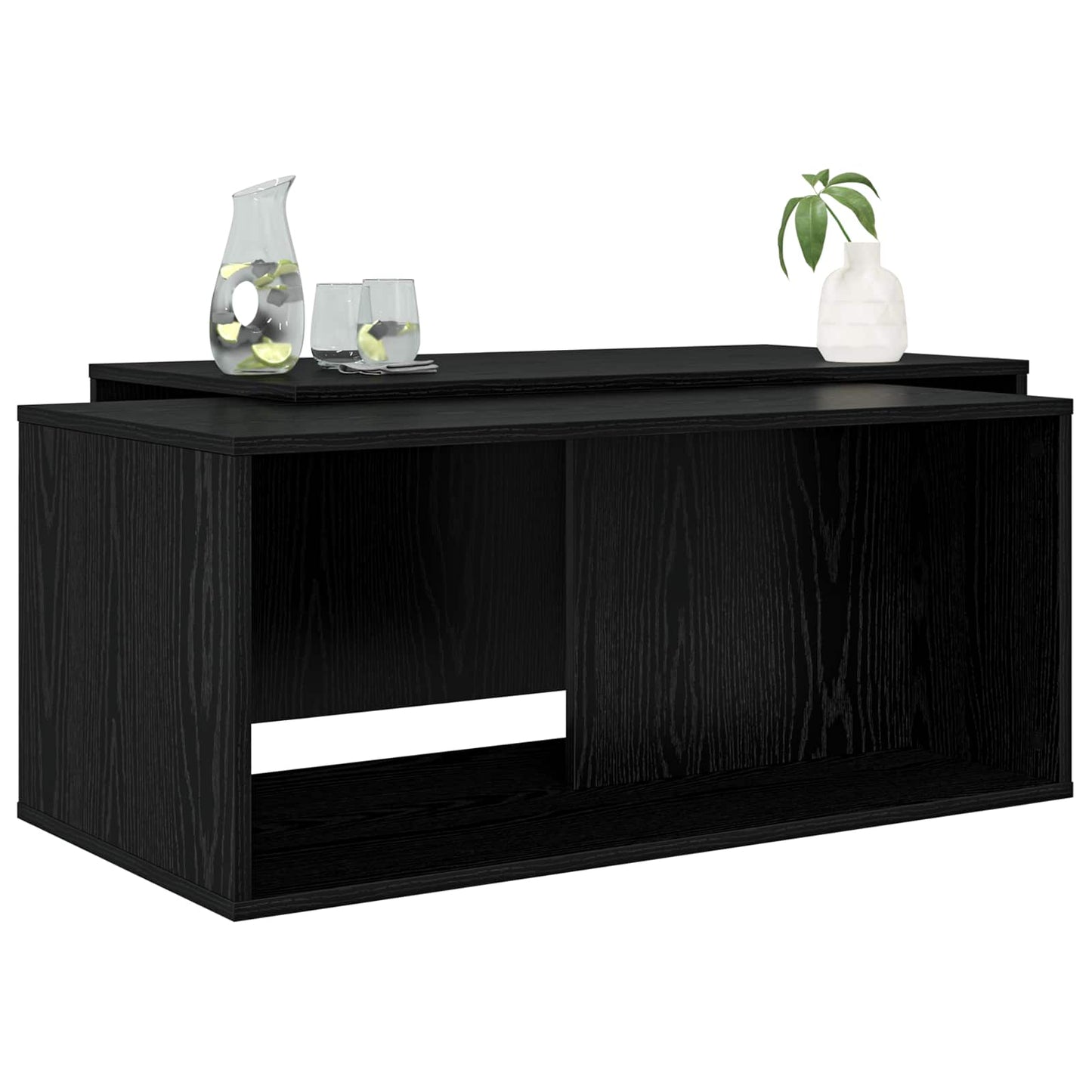 Sada Konferenčních Stolků 2 Pcs Černý Dub 90 X 48 X 40 Cm