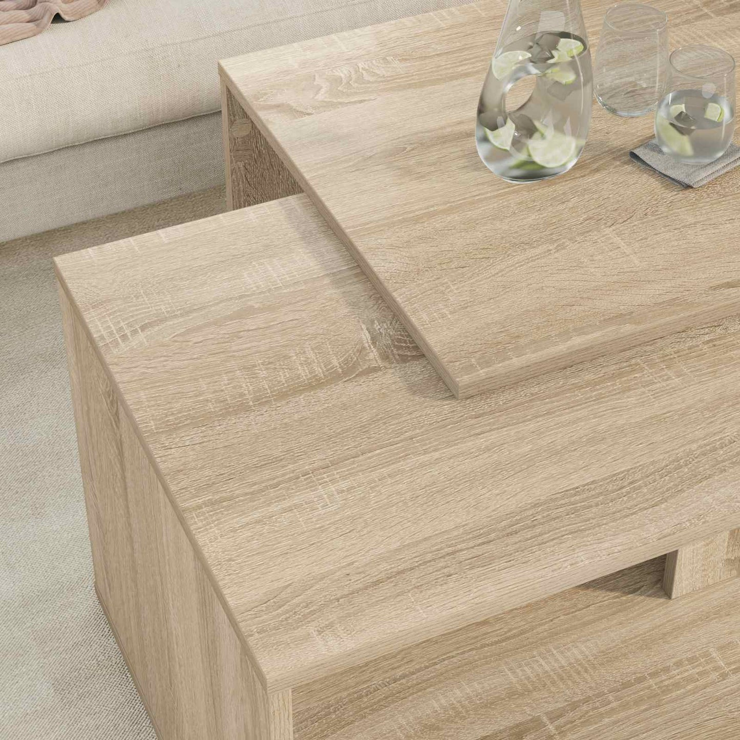 Sada Konferenčních Stolků 2 Pcs Sonoma Dub 90 X 48 X 40 Cm