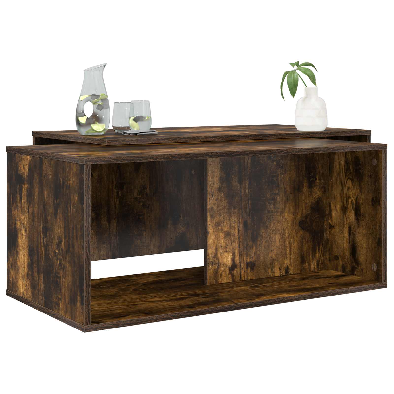 Sada Konferenčních Stolků 2 Pcs Kouřový Dub 90 X 48 X 40 Cm