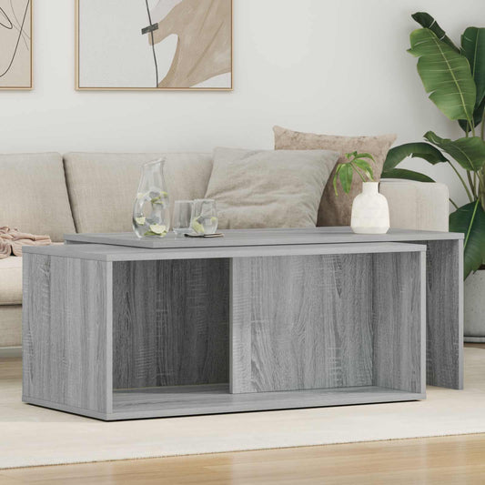 Sada Konferenčních Stolků 2 Pcs Šedá Sonoma 90 X 48 X 40 Cm