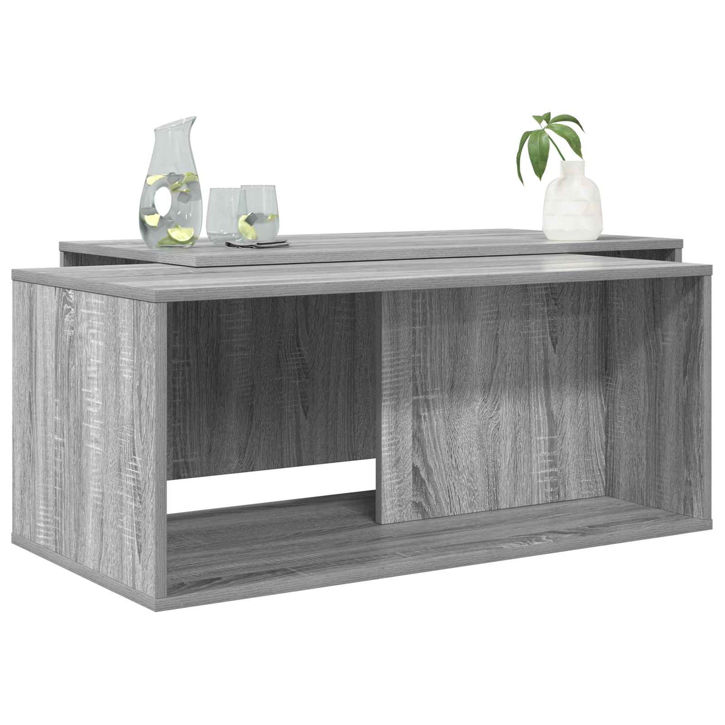 Sada Konferenčních Stolků 2 Pcs Šedá Sonoma 90 X 48 X 40 Cm