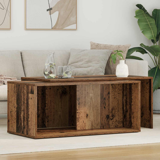 Sada Konferenčních Stolků 2 Pcs Staré Dřevo 90 X 48 X 40 Cm
