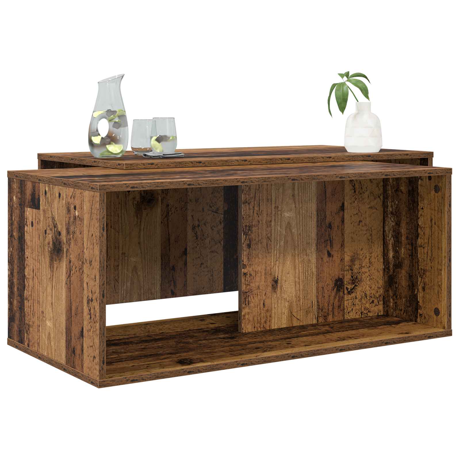 Sada Konferenčních Stolků 2 Pcs Staré Dřevo 90 X 48 X 40 Cm
