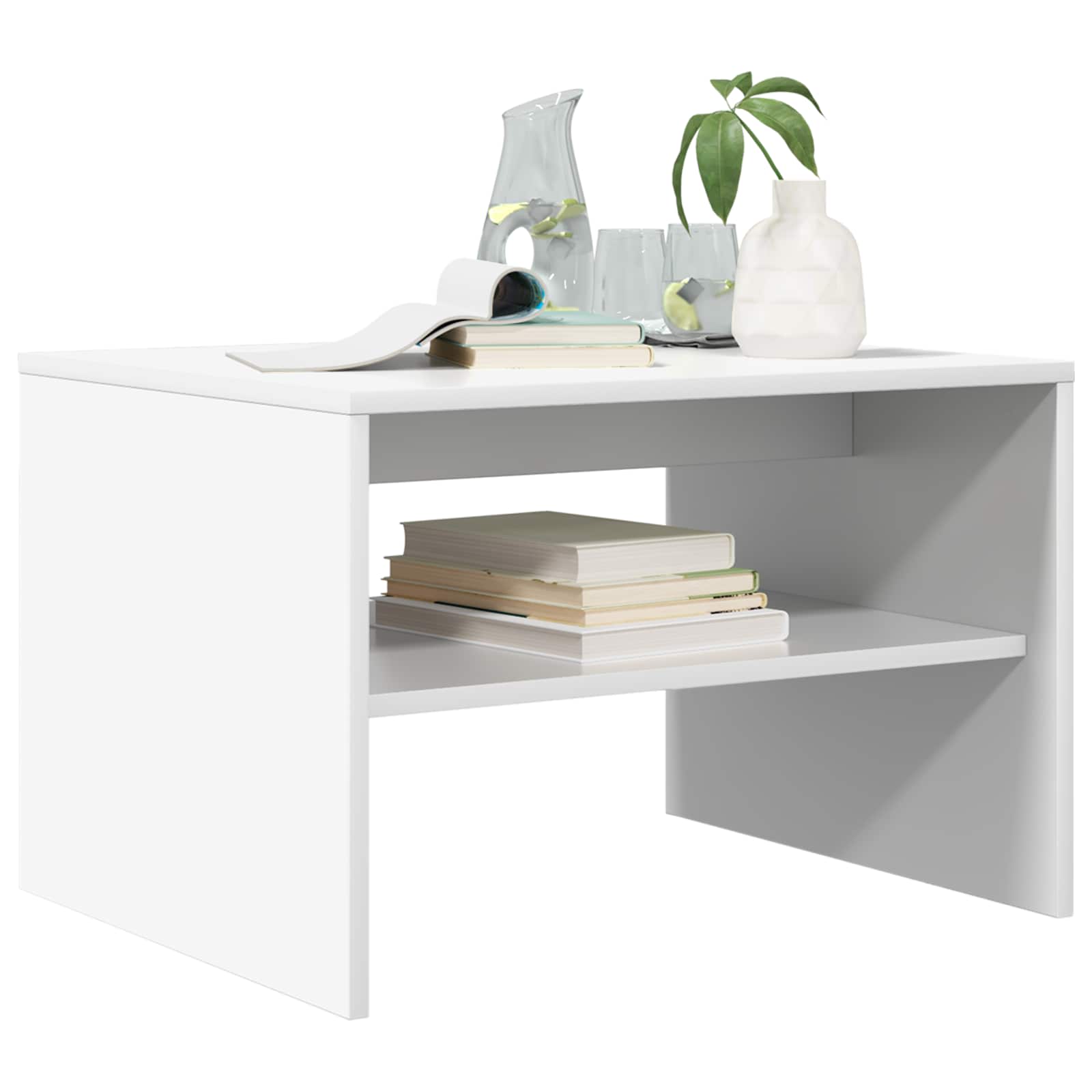 Konferenční Stolek Bílá 60 X 50 X 40 Cm Kompozitní Dřevo